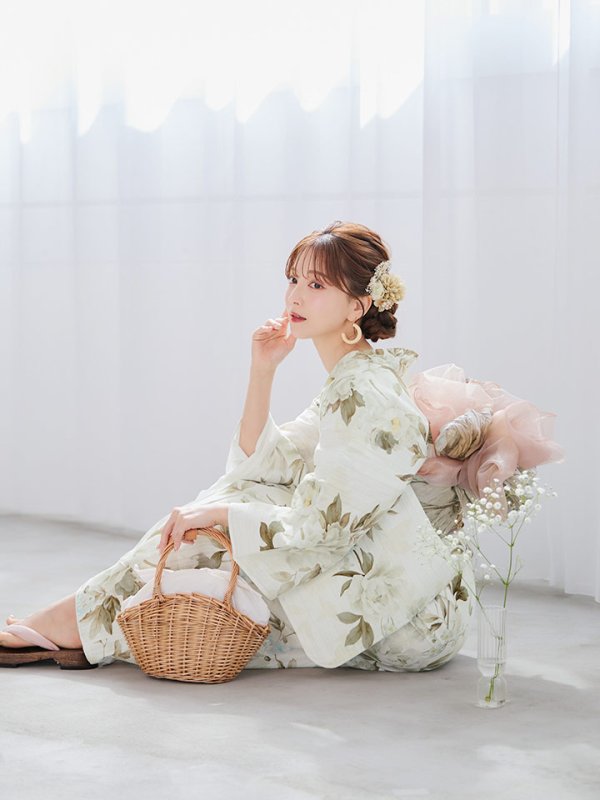 画像10: 【即日発送】秋静牡丹の大人浴衣【浴衣３点セット 浴衣/帯/下駄】[YMT] (10)