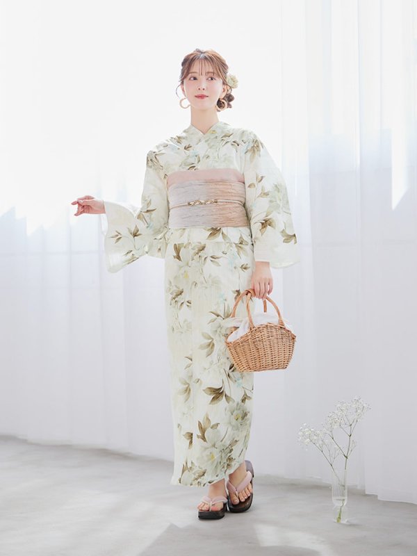 画像13: 【即日発送】秋静牡丹の大人浴衣【浴衣３点セット 浴衣/帯/下駄】[YMT] (13)