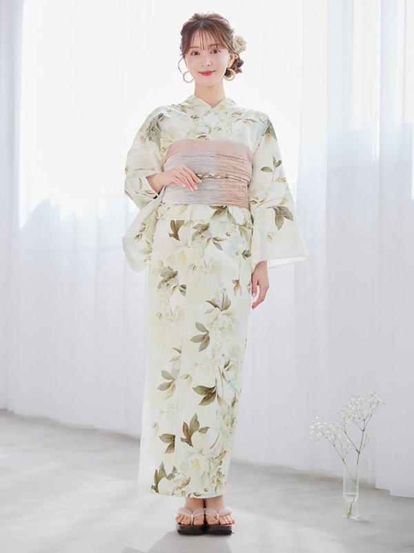 画像4: 【即日発送】秋静牡丹の大人浴衣【浴衣３点セット 浴衣/帯/下駄】[YMT] (4)