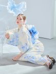 画像12: 【予約 / 5月上旬発送予定】グラデーションブルー牡丹和モダン浴衣 OBI-lame-400-kj-12-TrBL / HIMO-900-yn-5-IV / HEKO-800-sb-5-W / YA-1001-kj-BL / GETA-01-kj-2-BL/ [o/YMT] (12)