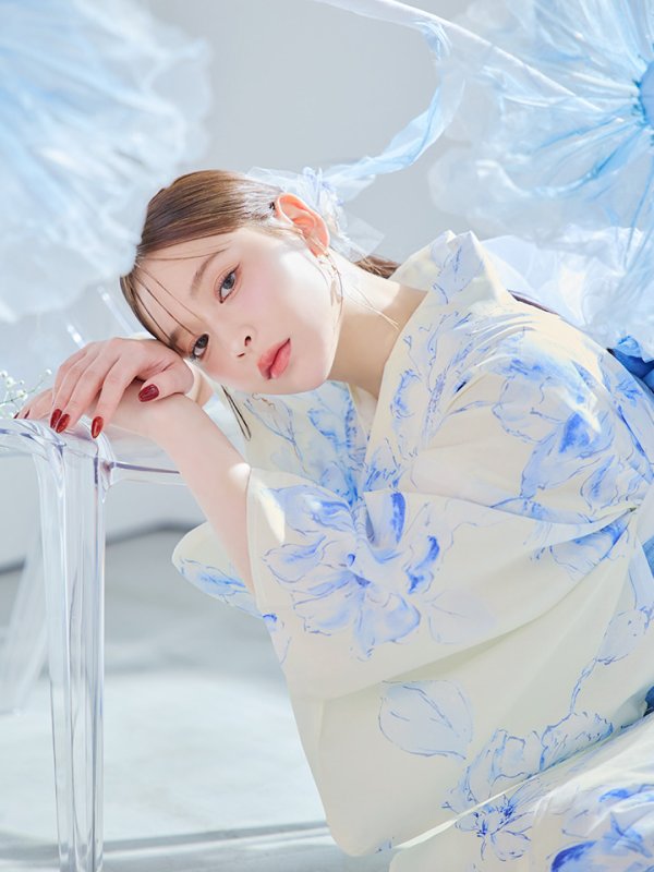 画像16: 【即日発送】グラデーションブルー牡丹和モダン浴衣【浴衣３点セット 浴衣/帯/下駄】[YMT] (16)