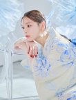 画像20: グラデーションブルー牡丹和モダン浴衣【浴衣３点セット 浴衣/帯/下駄】OBI-lame-400-kj-12-TrBL / HIMO-900-yn-5-IV / HEKO-800-sb-5-W / YA-1001-kj-BL / GETA-01-kj-2-BL / [YMT] (20)