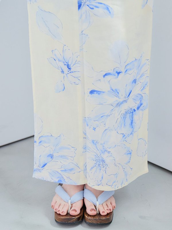 画像21: 【即日発送】グラデーションブルー牡丹和モダン浴衣【浴衣３点セット 浴衣/帯/下駄】[YMT] (21)