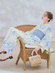 画像12: 【予約 / 5月上旬発送予定】グラデーションブルー牡丹和モダン浴衣 OBI-lame-400-kj-12-TrBL / HIMO-900-yn-5-IV / HEKO-800-sb-5-W / YA-1001-kj-BL / GETA-01-kj-2-BL / [o/YMT] (12)