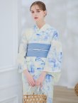画像6: 【予約 / 5月上旬発送予定】グラデーションブルー牡丹和モダン浴衣 OBI-lame-400-kj-12-TrBL / HIMO-900-yn-5-IV / HEKO-800-sb-5-W / YA-1001-kj-BL / GETA-01-kj-2-BL / [o/YMT] (6)