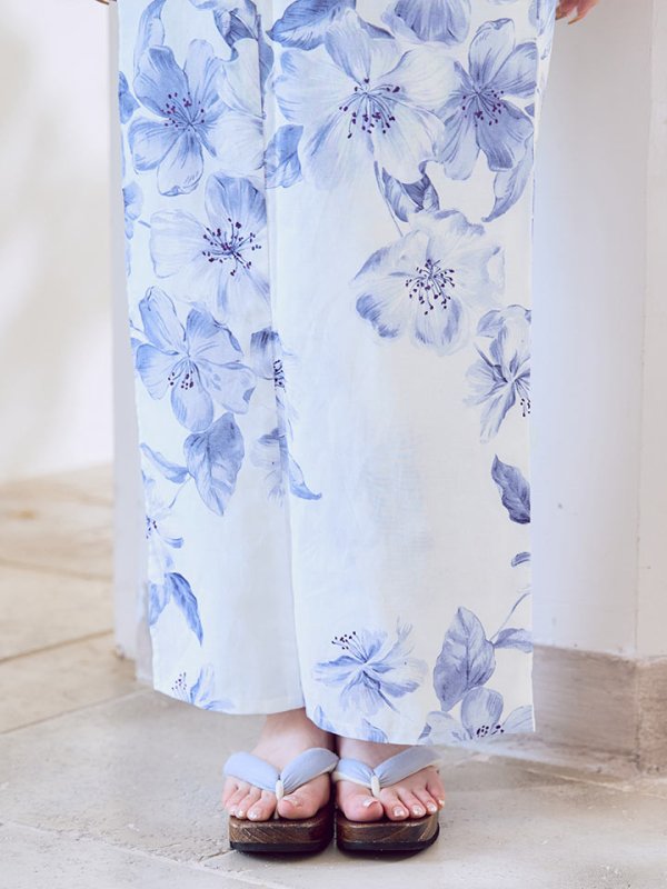 画像19: モダンフラワー大人エレガント浴衣【浴衣３点セット 浴衣/帯/下駄】[OF04] (19)