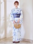 画像4: モダンフラワー大人エレガント浴衣【浴衣３点セット 浴衣/帯/下駄】[OF04] (4)