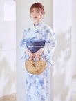 画像6: モダンフラワー大人エレガント浴衣【浴衣３点セット 浴衣/帯/下駄】[OF04] (6)