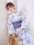 画像8: モダンフラワー大人エレガント浴衣【浴衣３点セット 浴衣/帯/下駄】[OF04] (8)