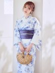 画像10: モダンフラワー大人エレガント浴衣【浴衣３点セット 浴衣/帯/下駄】[OF04] (10)