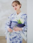 画像3: モダンフラワー大人エレガント浴衣 OBI-g-500-kj-9-NV / HIMO-900-yn-5-IV / HEKO-800-sb-8-DusBL / YA-1016-kj-GY / GETA-01-kj-2-BL/ [YMT] (3)