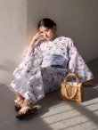 画像11: 【即日発送】藤霞のアンティークローズ浴衣【浴衣３点セット 浴衣/帯/下駄】[OF04/HC03] (11)