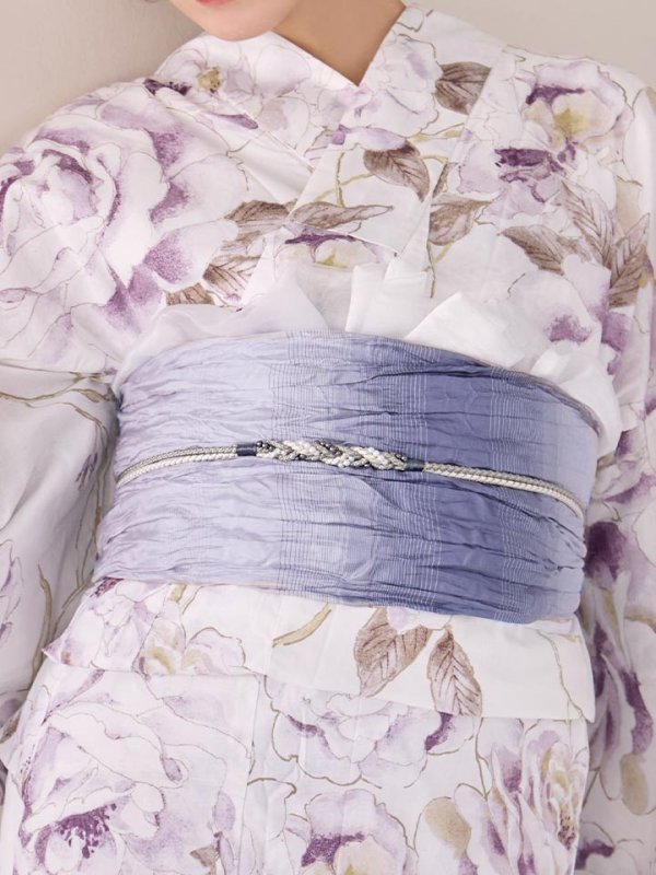 画像16: 【即日発送】藤霞のアンティークローズ浴衣【浴衣３点セット 浴衣/帯/下駄】[OF04/HC03] (16)