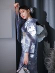 画像12: グレイ×モードフラワー浴衣 OBI-siwa-200-kj-6-W / HIMO-900-yn-4-GYxGY / HEKO-800-sb-9-GYGE / YA-953-kn-BL / GETA-01-kj-3-IV / [YMT] (12)