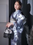 画像3: グレイ×モードフラワー浴衣 OBI-siwa-200-kj-6-W / HIMO-900-yn-4-GYxGY / HEKO-800-sb-9-GYGE / YA-953-kn-BL / GETA-01-kj-3-IV / [YMT] (3)