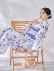画像5: 【即日発送】水墨ニュアンスフラワー浴衣【浴衣３点セット 浴衣/帯/下駄】[OF04/HC03] (5)