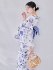 画像7: 【即日発送】水墨ニュアンスフラワー浴衣【浴衣３点セット 浴衣/帯/下駄】[OF04/HC03] (7)