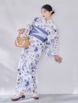 画像8: 【即日発送】水墨ニュアンスフラワー浴衣【浴衣３点セット 浴衣/帯/下駄】[OF04/HC03] (8)