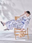 画像12: 【即日発送】水墨ニュアンスフラワー浴衣【浴衣３点セット 浴衣/帯/下駄】[OF04/HC03] (12)