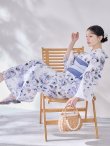 画像16: 【即日発送】水墨ニュアンスフラワー浴衣【浴衣３点セット 浴衣/帯/下駄】[OF04/HC03] (16)