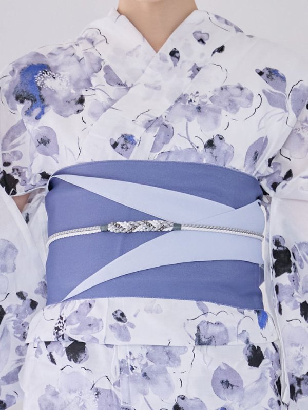 画像19: 【即日発送】水墨ニュアンスフラワー浴衣【浴衣３点セット 浴衣/帯/下駄】[OF04/HC03] (19)