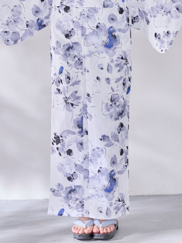 画像20: 【即日発送】水墨ニュアンスフラワー浴衣【浴衣３点セット 浴衣/帯/下駄】[OF04/HC03] (20)