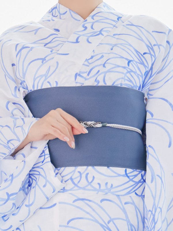 画像15: 【即日発送】白菊月の古典浴衣【浴衣３点セット 浴衣/帯/下駄】[YMT] (15)