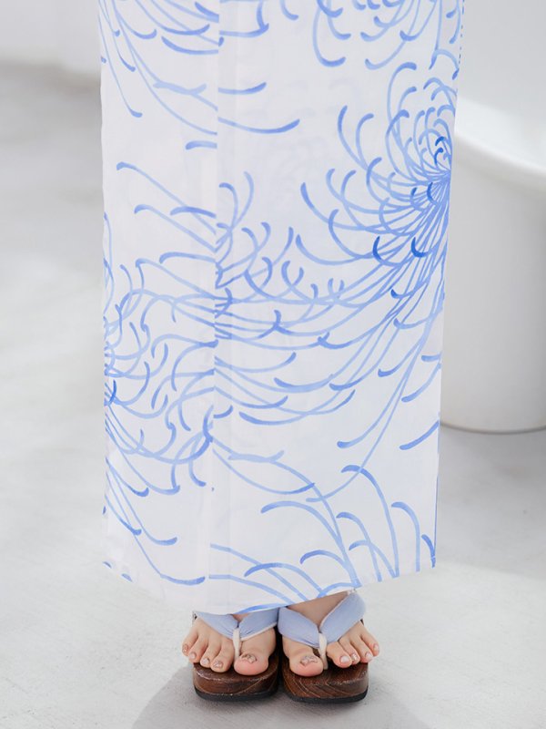 画像16: 【即日発送】白菊月の古典浴衣【浴衣３点セット 浴衣/帯/下駄】[YMT] (16)