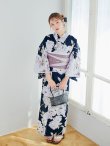 画像11: 濃紺牡丹柄浴衣 OBI-hira-100-ok-8-PLxLPL / HIMO-900-yn-7-MOC / HEKO-800-sb-5-W / YA-948-kj-NV / GETA-01-kj-3-IV/ [YMT] (11)