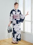 画像15: 濃紺牡丹柄浴衣 OBI-hira-100-ok-8-PLxLPL / HIMO-900-yn-7-MOC / HEKO-800-sb-5-W / YA-948-kj-NV / GETA-01-kj-3-IV/ [YMT] (15)