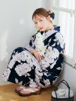画像2: 濃紺牡丹柄浴衣 OBI-hira-100-ok-8-PLxLPL / HIMO-900-yn-7-MOC / HEKO-800-sb-5-W / YA-948-kj-NV / GETA-01-kj-3-IV/ [YMT] (2)