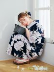 画像5: 濃紺牡丹柄浴衣 OBI-hira-100-ok-8-PLxLPL / HIMO-900-yn-7-MOC / HEKO-800-sb-5-W / YA-948-kj-NV / GETA-01-kj-3-IV/ [YMT] (5)