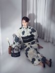 画像9: 【予約 / 5月下旬発送予定】梅柄藍鼠色浴衣 OBI-siwa-204-wk-1-B / HIMO-900-yn-3-GYxGD / YA-1072-kn-B / GETA-02-ok-4-MOC / [yo/OF01] (9)