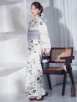 画像3: 【予約 / 5月下旬発送予定】モノトーンフラワー浴衣 OBI-g-500-kj-8-GY / HIMO-900-yn-3-GYxGD / YA-1086-wk-B / GETA-02-ok-4-MOC/ [y/OF01] (3)