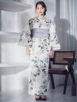 画像4: 【予約 / 5月下旬発送予定】モノトーンフラワー浴衣 OBI-g-500-kj-8-GY / HIMO-900-yn-3-GYxGD / YA-1086-wk-B / GETA-02-ok-4-MOC/ [y/OF01] (4)
