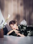 画像2: 【予約 / 5月下旬発送予定】ブラック線画フラワー浴衣 OBI-siwa-204-wk-8-BE / HIMO-900-yn-1-B / HEKO-800-sb-5-W / YA-1016-kj-CL / GETA-02-ok-4-MOC/ [yo/OF01] (2)