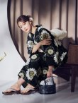 画像7: 【予約 / 5月下旬発送予定】向日葵柄黒色浴衣 OBI-siwa-204-wk-12-OW / HIMO-900-yn-1-B / YA-1066-kj-IV / GETA-02-ok-4-MOC / [y/OF01] (7)
