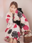 画像5: 【予約 / 5月下旬発送予定】紅色と黒の朝顔柄浴衣 OBI-siwa-204-wk-1-B / HIMO-902-kj-5-RosePK / / YA-1072-kn-R / GETA-02-ok-7-R/ [yo/OF01] (5)