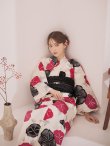 画像7: 【予約 / 5月下旬発送予定】紅色と黒の朝顔柄浴衣 OBI-siwa-204-wk-1-B / HIMO-902-kj-5-RosePK / / YA-1072-kn-R / GETA-02-ok-7-R/ [yo/OF01] (7)