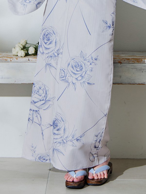 画像17: 【即日発送】【Riuコラボ】ブルーローズ浴衣【浴衣３点セット 浴衣/帯/下駄】[YMT] (17)