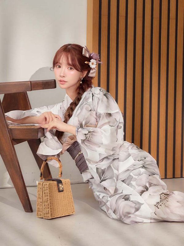 画像18: 送料無料！グレージュニュアンスピオニー浴衣【浴衣３点セット 浴衣/帯/下駄】[OF04]【予約 / 4月上旬発送予定】 (18)