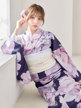即日発送】アイシーフラワー牡丹浴衣 【浴衣3点セット 浴衣/帯/下駄