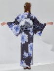 画像13: 【即日発送】大人ネイビー牡丹浴衣【浴衣３点セット 浴衣/帯/下駄】[OF04] (13)