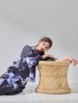 画像1: 【即日発送】大人ネイビー牡丹浴衣【浴衣３点セット 浴衣/帯/下駄】[OF04] (1)