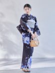 画像8: 【即日発送】大人ネイビー牡丹浴衣【浴衣３点セット 浴衣/帯/下駄】[OF04] (8)