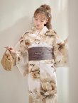 画像16: 【即日発送】ホワイトエレガントフラワー浴衣【浴衣３点セット 浴衣/帯/下駄】[OF04] (16)