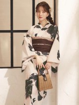 墨の華浴衣【浴衣３点セット 浴衣/帯/下駄】[OF04]