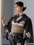 画像12: 送料無料！ホワイトリリー黒地浴衣【浴衣３点セット 浴衣/帯/下駄】[OF04]【予約 / 6月中旬発送予定】 (12)