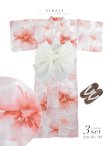 画像49: 【コラボ浴衣】藍水彩フラワー浴衣/スウィート水彩ピンクコスモス浴衣【浴衣３点セット 浴衣/帯/下駄】【予約 / 4月下旬発送予定】 (49)