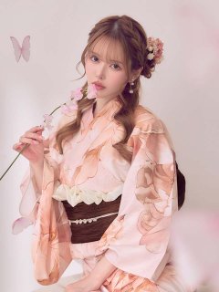 スウィートニュアンスピンク牡丹浴衣